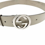 Load image into Gallery viewer, 【中古】グッチ GUCCI ベルト インターロッキングG GGバックル レザー シルバー金具 ベージュ j0729pq00589
