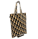 画像をギャラリービューアに読み込む, 【中古】PAUL &amp; JOE ポール＆ジョー トートバッグ 猫柄 ブラック×ベージュ i1124tq0243
