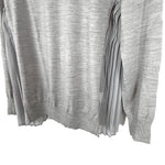 将图片加载到图库查看器，【中古】ジョセフ JOSEPH サイドシフォンプリーツニット クルーネック ニット 薄手 ライトグレー i0703n0146
