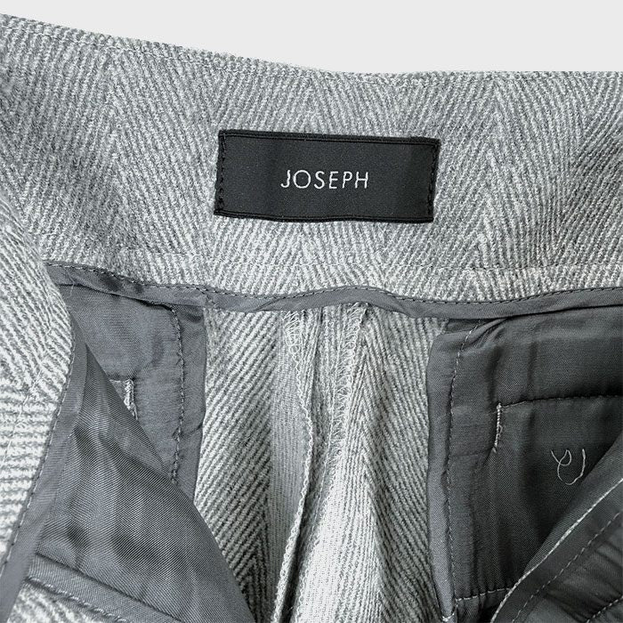 【中古】JOSEPH ジョゼフ ウールパンツ ヘリンボーン アジャスター ストレート 通勤 オフィス i0911n0064