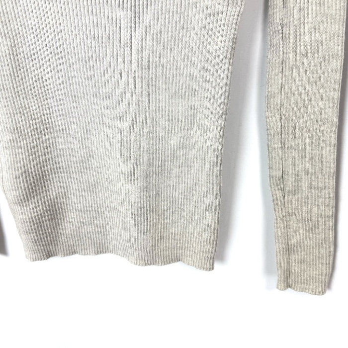 【中古】エストネーション ESTNATION 細リブニット ボートネック ウール 柔らか ライトグレージュ系 h1226wq01216