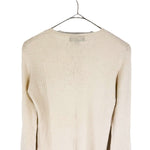 将图片加载到图库查看器，【中古】ドゥロワー Drawer リブニット ヘンリーネック 透け感 カシミヤ ライトベージュ i0623k0063
