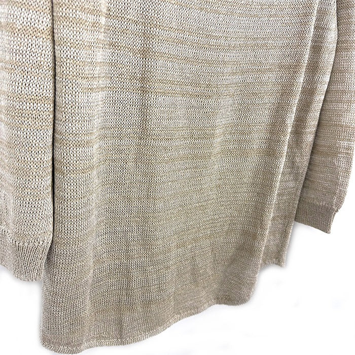 【中古】デプレ DES PRES レーヨンニット ざっくり編み 光沢 透け感 とろみ ミックスニット ベージュ系 i0213n00612