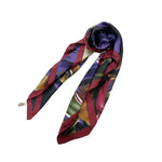 画像をギャラリービューアに読み込む, 【中古】ケンゾー KENZO スカーフ 花柄 シルク ダークカラー ワインレッド ブラック i0619wq0385
