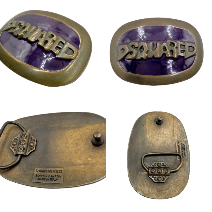 【中古】ディースクエアード DSQUARED2 ベルト用バックル バックルのみ 重量感 ビッグ 真鍮 パープル i0619wq0355