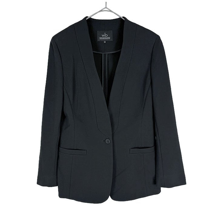 【中古】wb ダブルビー ジャケット 黒 テーラード 1ボタン ストレッチ入り フォーマル i1016n0084