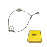 画像をギャラリービューアに読み込む, 【中古】フェンディ FENDI ブレスレット エフイズフェンディ シルバー FFロゴ ラインストーン 約19.5cm 箱付き
