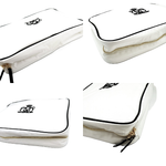 将图片加载到图库查看器，【中古】ドゥロワー Drawer ノベルティトラベルポーチ 大小2個セット パイピング 白 黒 i0501k00510
