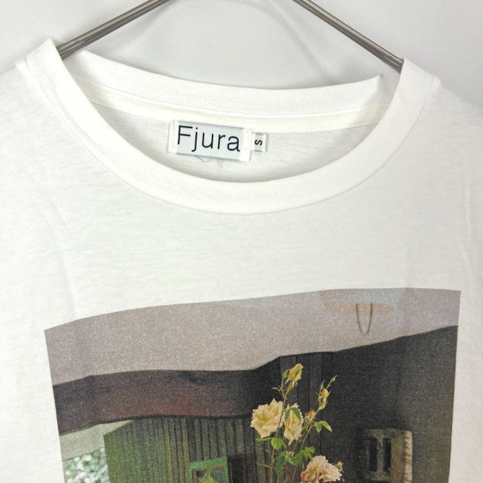 【中古】フーラ Fjura Tシャツ プリント 花柄 Drawer購入 グラフィック ホワイト 薄黄色系 h0613y002