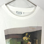 将图片加载到图库查看器，【中古】フーラ Fjura Tシャツ プリント 花柄 Drawer購入 グラフィック ホワイト 薄黄色系 h0613y002
