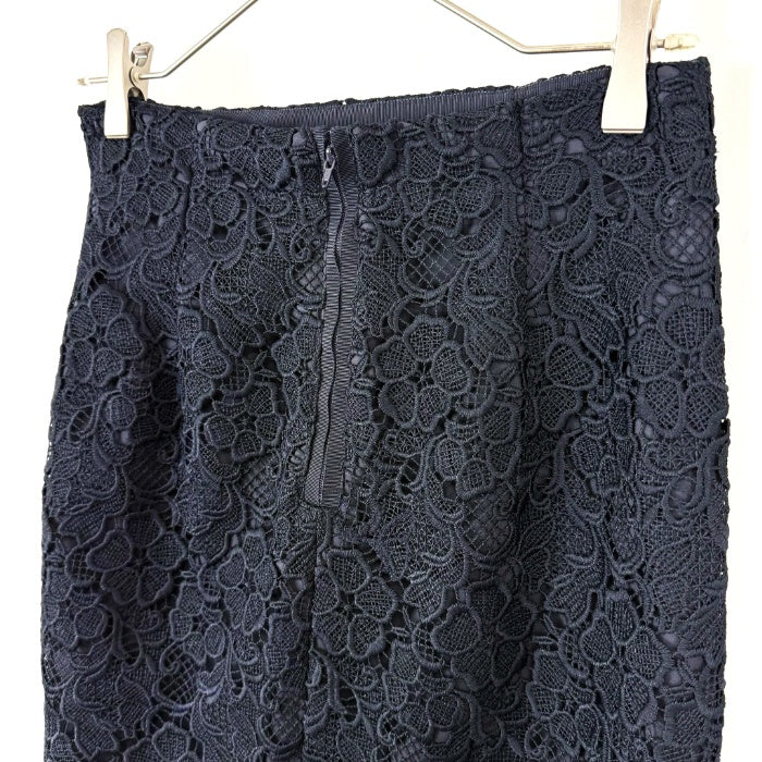 【中古】アナイ ANAYI 総レースタイトスカート カットワークレース 上品 ネイビー 紺 i0811y0056