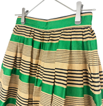 画像をギャラリービューアに読み込む, 【中古】ドルチェ＆ガッバーナ Dolce &amp; Gabbana スカート ボーダー リネン混 グリーン ベージュ 38 i1008n00218
