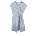 Load image into Gallery viewer, 【中古】オールドイングランド OLD ENGLAND ストライプワンピース フレンチスリーブ ウエストシェイプ ブルー ホワイト i0515n0064
