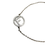 画像をギャラリービューアに読み込む, 【中古】フェンディ FENDI ブレスレット エフイズフェンディ シルバー FFロゴ ラインストーン 約19.5cm 箱付き
