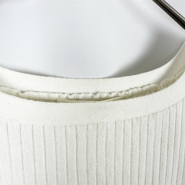 【中古】ウヴラージュクラス OUVRAGE CLASSE リブカットソー 後ろスナップ カジュアル オフホワイト 白系 i0417m0250