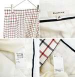 画像をギャラリービューアに読み込む, 【中古】ブラミンク BLAMINK チェックスカート ウール100% サイズ38 未使用 i1031h01472
