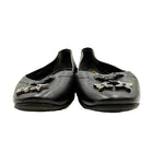 画像をギャラリービューアに読み込む, 【中古】ルイ・ヴィトン Louis Vuitton フラットシューズ バレエシューズ モノグラム フラワー金具 レザー ブラック i0810oq02063
