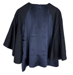 画像をギャラリービューアに読み込む, 【中古】ドゥロワー Drawer フレアスリーブ ブラウス プルオーバー ネイビー ウール j0113s00122
