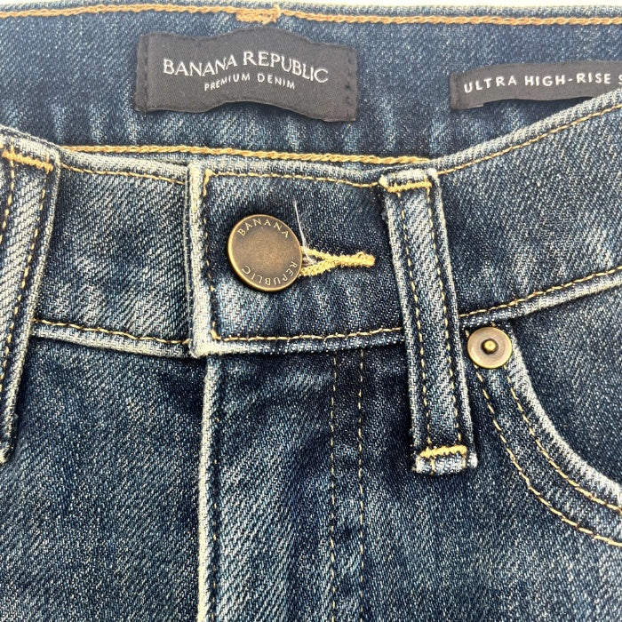 【中古】バナナリパブリック BANANA REPUBLIC デニム ハイウエスト ストレッチ スリムストレート ダークブルー h0326f005