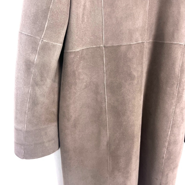 【中古】ユナイテッドアローズ UNITED ARROWS ムートンコート ノーカラー ボア モコモコ ベージュ系 h0930h00720