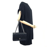 将图片加载到图库查看器，【中古】シャネル CHANEL マトラッセ バッグ ラムスキン キルティング チェーン CCロゴ ブラック シルバー i0305bq0036643
