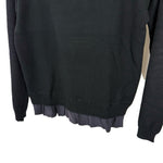 将图片加载到图库查看器，【中古】ヨーコチャン YOKO CHAN クルーネックニット 裾フリル 切り替え ブラック ネイビー 黒 紺 i0703n02410
