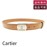 将图片加载到图库查看器，【中古】Cartier カルティエ マストライン レザーベルト キャメル ゴールドバックル メンズ レディース j0417aq02240

