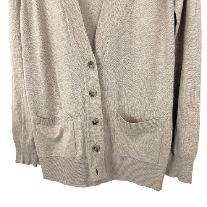 【中古】セオリー Theory カーディガン 長袖 Vネック コットン レーヨン シンプル ベージュ i0807n0164
