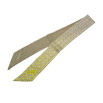 将图片加载到图库查看器，【中古】フルラ FURLA スカーフ スリム ミニ ツイリー 総柄 グラデーション ベージュ グリーン イエロー i0710lq0020
