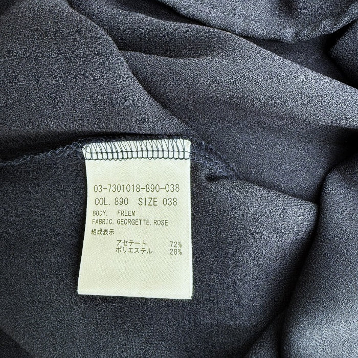 【中古】セオリーリュクス theory luxe カットソー 半袖 透け感 とろみ素材 ネイビー 紺 i0904n0055