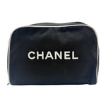 画像をギャラリービューアに読み込む, 【中古】シャネル CHANEL ポーチ 化粧ポーチ ブラック ロゴ j0925aq03220
