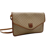 将图片加载到图库查看器，【中古】CELINE セリーヌ マカダム柄 ショルダーバッグ ベージュ ヴィンテージ 斜めがけ i0922lq00144
