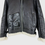 画像をギャラリービューアに読み込む, 【中古】Drawer ドゥロワー ムートン レザージャケット 羊革 シープスキン i1215h00396
