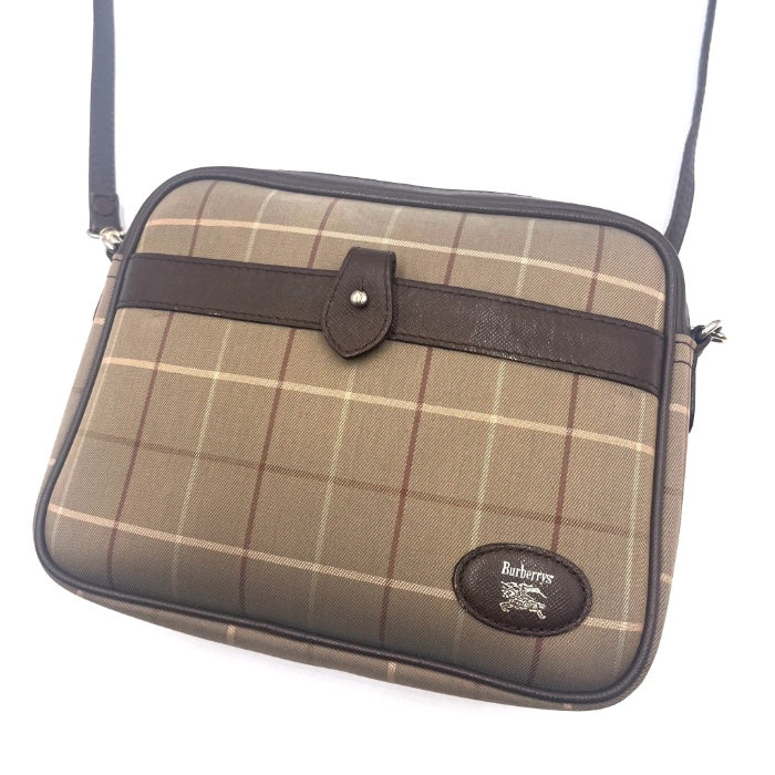 【中古】バーバリー BURBERRY ショルダーバッグ タマムシ ポシェット Burberrys レトロ ベージュ系 ブラウン h1021hq02060