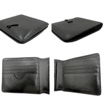 将图片加载到图库查看器，【中古】アミパリス AMI PARIS 財布 二つ折り シンプル 札入れ カード入れ 薄型 ブラック 黒 i0627aq03058
