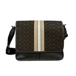 Load image into Gallery viewer, 【中古】COACH コーチ シグネチャー ショルダーバッグ ブラウン ブラック レザー メンズ レディース メッセンジャーバッグ 斜め掛け j0405oq00685
