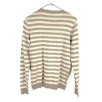 将图片加载到图库查看器，【中古】セオリー Theory ボーダーニット クルーネック コットン カシミヤ 薄手 アイボリー ベージュ i0703n0114
