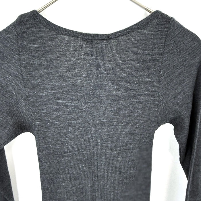 【中古】ジャーナルスタンダード JOURNAL STANDARD 細リブカットソー 七分袖 薄手 透け感 チャコールグレー i0417m0262