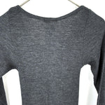 将图片加载到图库查看器，【中古】ジャーナルスタンダード JOURNAL STANDARD 細リブカットソー 七分袖 薄手 透け感 チャコールグレー i0417m0262
