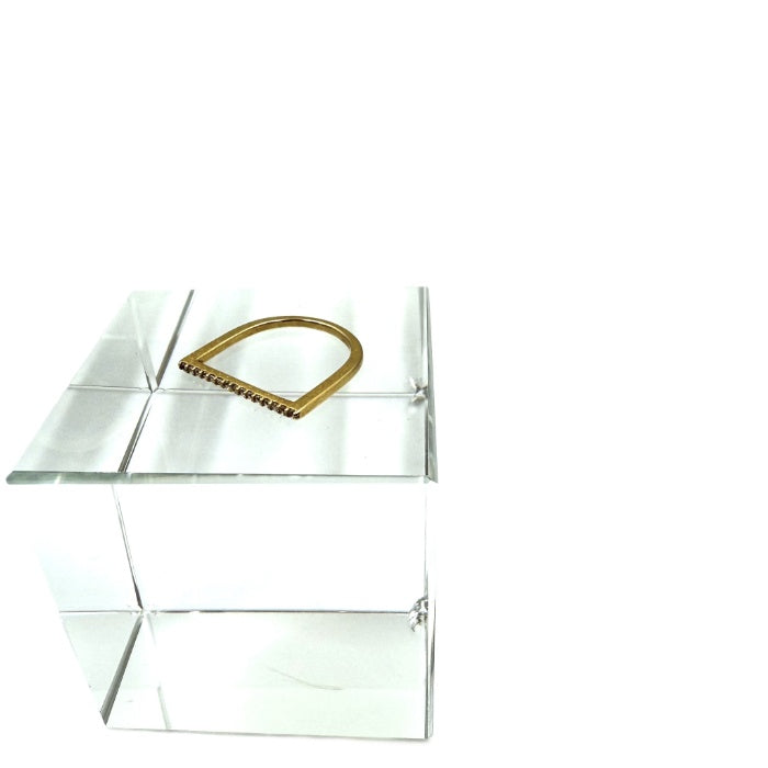 【中古】ロアドゥシャンブル Roi du chanvre ピンキーリング 指輪 変形デザイン ストーン おしゃれ ゴールド i0501k0142