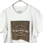 将图片加载到图库查看器，【中古】コーチ COACH Tシャツ ロゴプリント シグネチャープリント カジュアル オフホワイト ベージュ系 i0522lq00517
