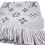 将图片加载到图库查看器，【中古】ルイ・ヴィトン Louis Vuitton マフラー ロゴマニア ライトグレー i0424lq009209
