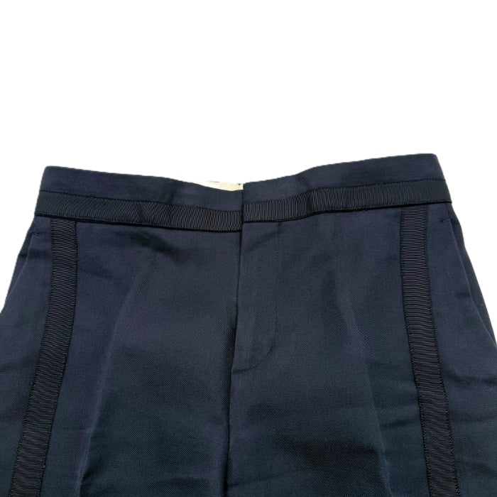 【中古】ドゥロワー Drawer コットンツイルテープパンツ サイドスリット コットン ネイビー 紺 i0805k00412