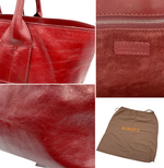 画像をギャラリービューアに読み込む, 【中古】HIROFU ヒロフ レザー トートバッグ 赤 レッド 本革 シンプル i1029pq02540

