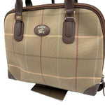 Load image into Gallery viewer, 【中古】バーバリー BURBERRY ハンドバッグ タマムシ チェック柄 レトロ ベージュ系 ブラウン i0225aq02364
