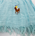 将图片加载到图库查看器，【中古】POLO RALPH LAUREN ポロ ラルフローレン ストール 薄手 ガーゼ コットン i0727tq02810
