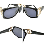 将图片加载到图库查看器，【中古】シャネル CHANEL サングラス 黒フレーム ロゴ金具 色付きレンズ ブラック 黒 i0717lq00399
