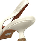 画像をギャラリービューアに読み込む, 【中古】スローブイエナ SLOBE IENA パンプス バックスリング 5cmヒール オフホワイト 白 i0731wq0185
