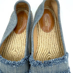 Load image into Gallery viewer, 【中古】マイケルコース MICHAEL KORS エスパドリーユ スリッポン デニム フリンジ ライトブルー ベージュ i0619wq0555
