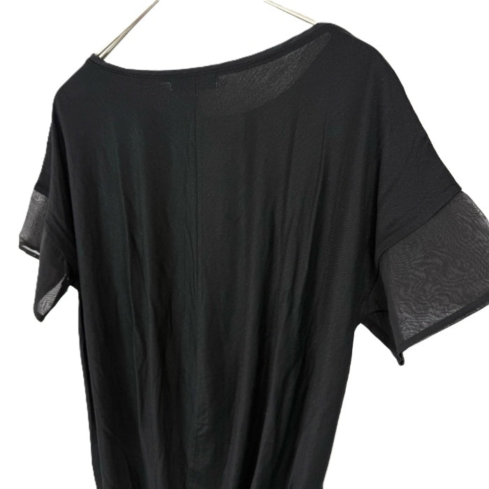 【中古】デプレ DES PRES 半袖カットソー そで口シアー素材 切り替え 透け感 ブラック 黒 i0807n0226